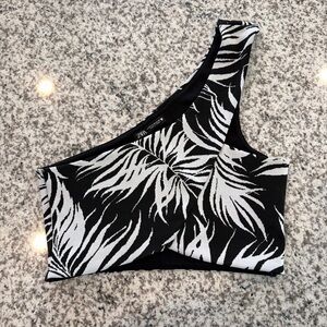 Zara Monochrome Asymmetrical Crop Top